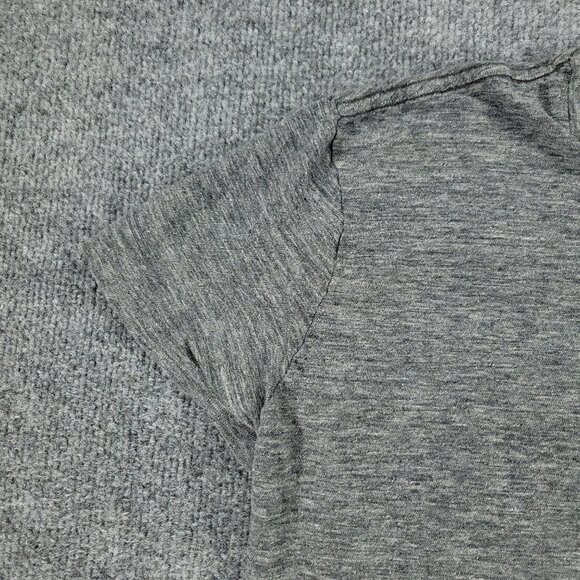 AllSaints Shirt Women's Medium Gray Faxley Crew Neck Short Sleeve Stretch Linen - Picture 4 of 13